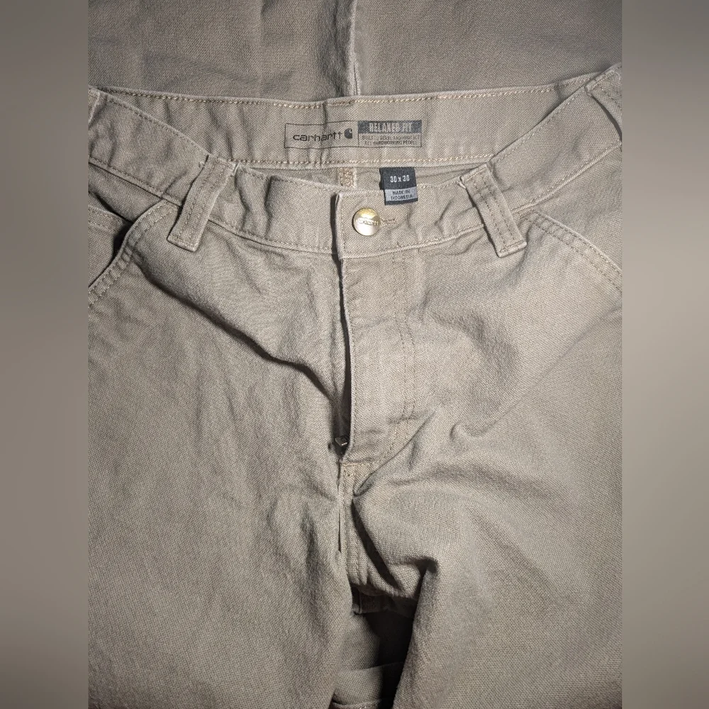 Carhartt Beige Work Pants Size 30x30 - Picture 3 of 11